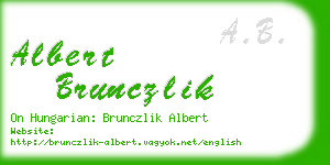 albert brunczlik business card